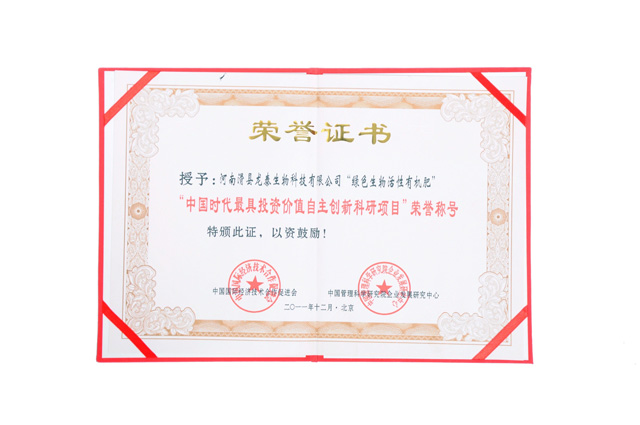 中國時代最具投資價值自主創(chuàng)新科研項目